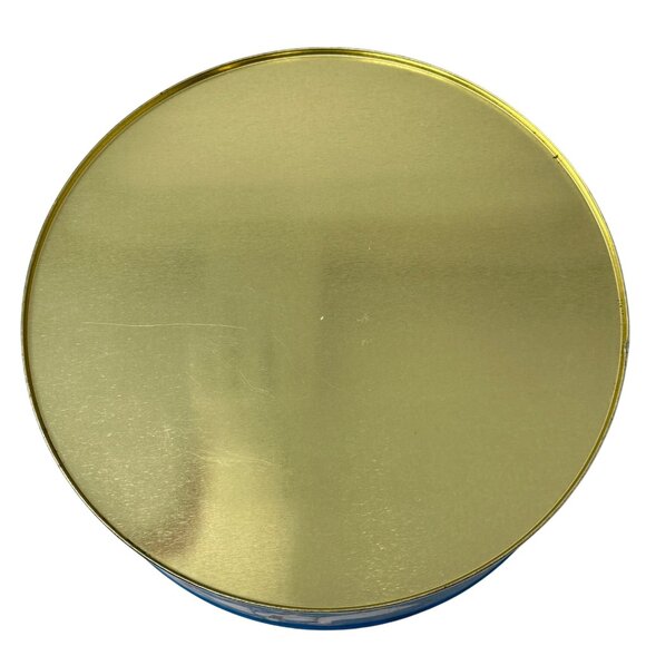 Winter Goose Cookie Tins Round Blue Holiday Geese On Ice Set of 2 Nesting - Picture 5 of 13